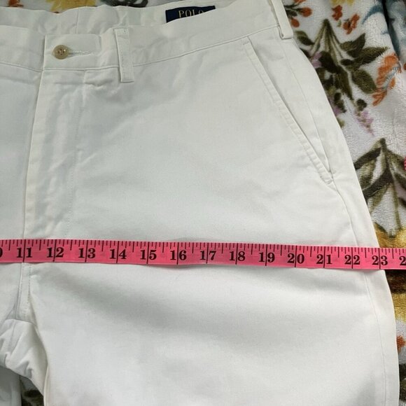 Polo Ralph Lauren Pants Mens 35 White Chino Trousers Flat Front Classic Fit - Picture 8 of 13